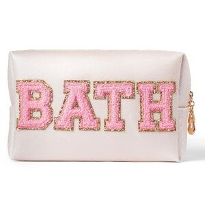 Preppy Patch BATH Letter Cosmetic Toiletry Bag